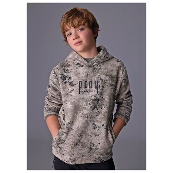 Boys Grey Hooded Top