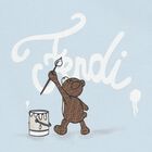Younger Boys Blue Teddy Bear Logo T-Shirt, 1, hi-res