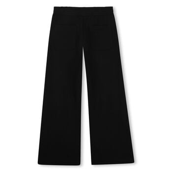 Girls Black Wide Leg Trousers