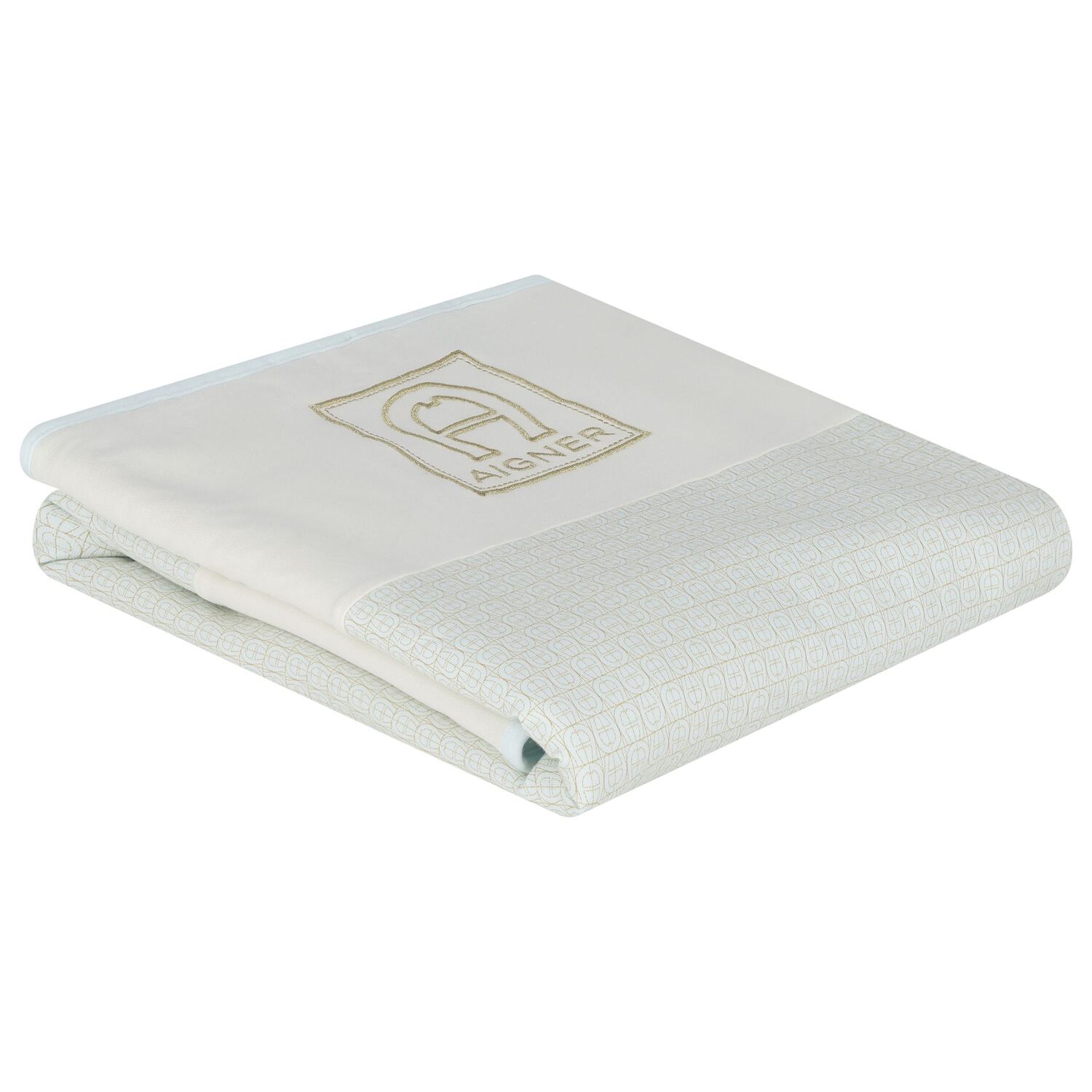 Baby Boys Blue & Gold Logo Blanket, 1, hi-res image number null