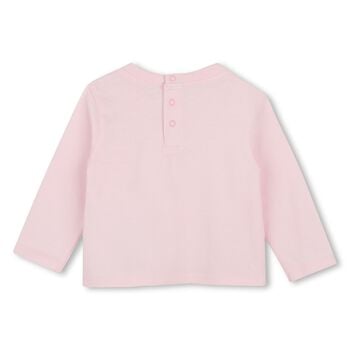Younger Girls Pink Heart Long Sleeve Top