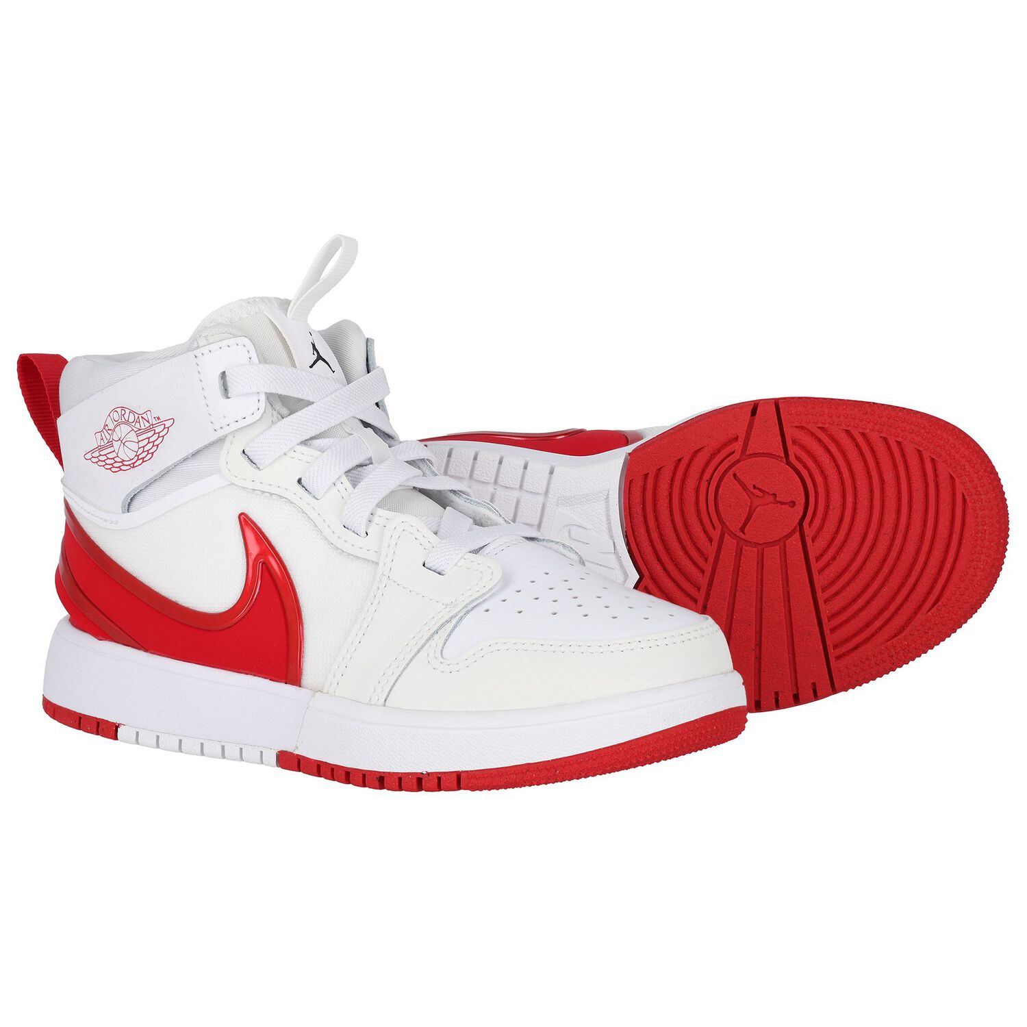 White & Red Jordan 1 Mid Easyon Trainers, 1, hi-res image number null
