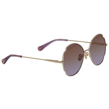 Girls Gold & Purple Aviator Sunglasses