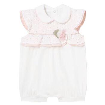 Baby Girls Ivory Broderie Anglaise Romper