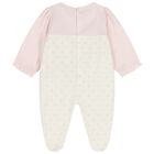 Baby Girls Ivory & Pink Logo Ruffled Babygrow, 2, hi-res