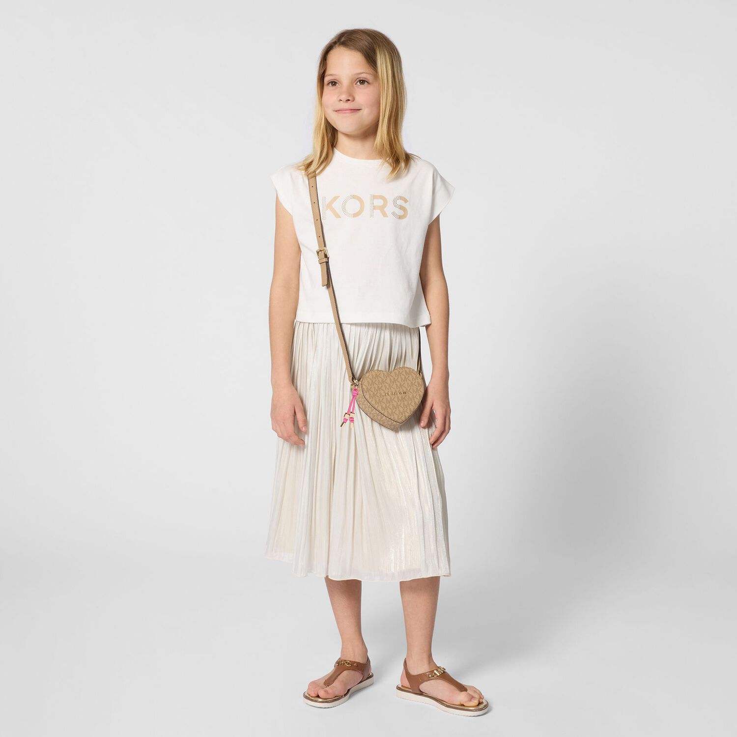 Girls Ivory Logo Skirt, 1, hi-res