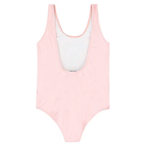 Girls Pink Teddy Logo Swimsuit