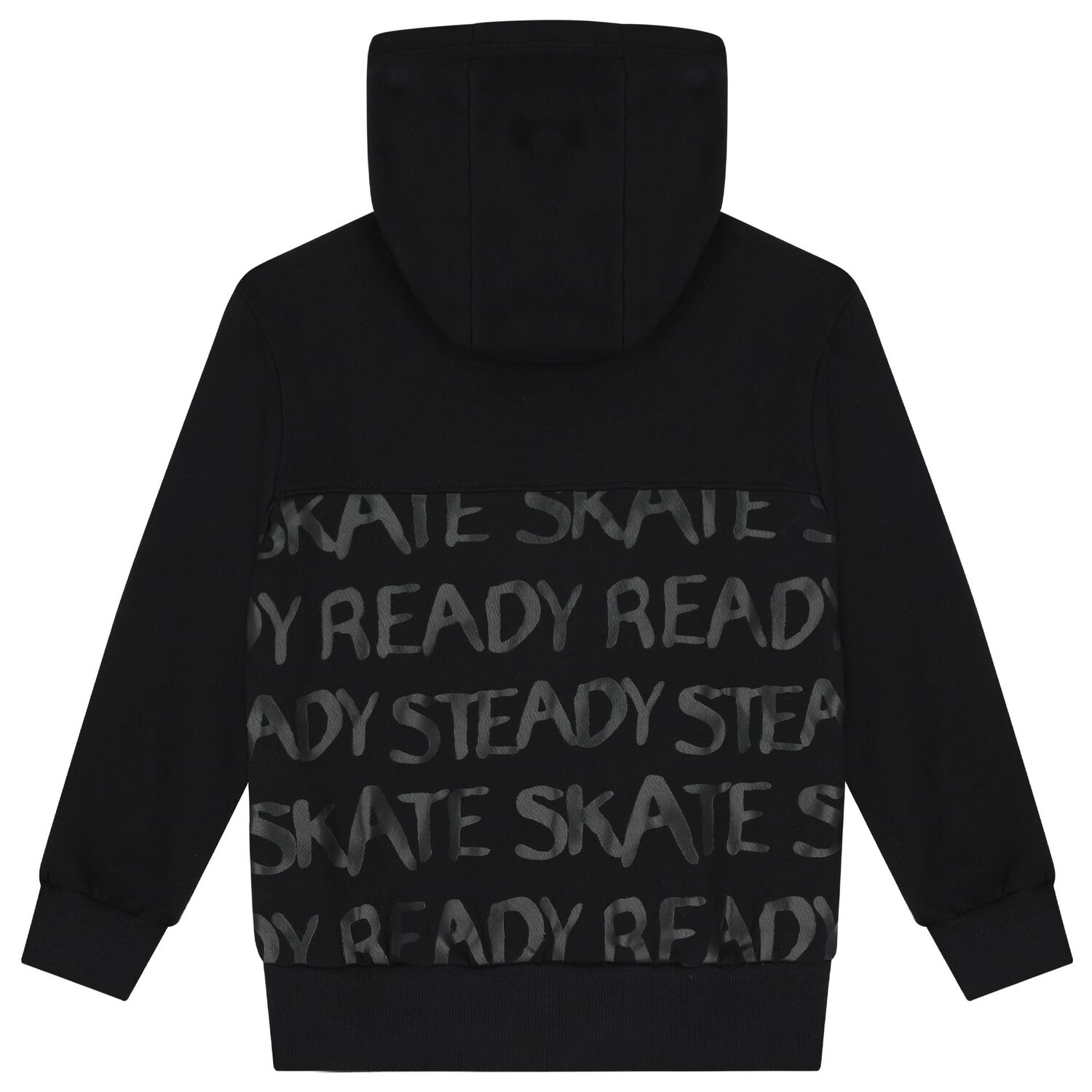 Boys Black Hooded Zip Up Top, 1, hi-res image number null