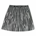 Girls Black Top & Silver Pleated Skirt Set, 1, hi-res