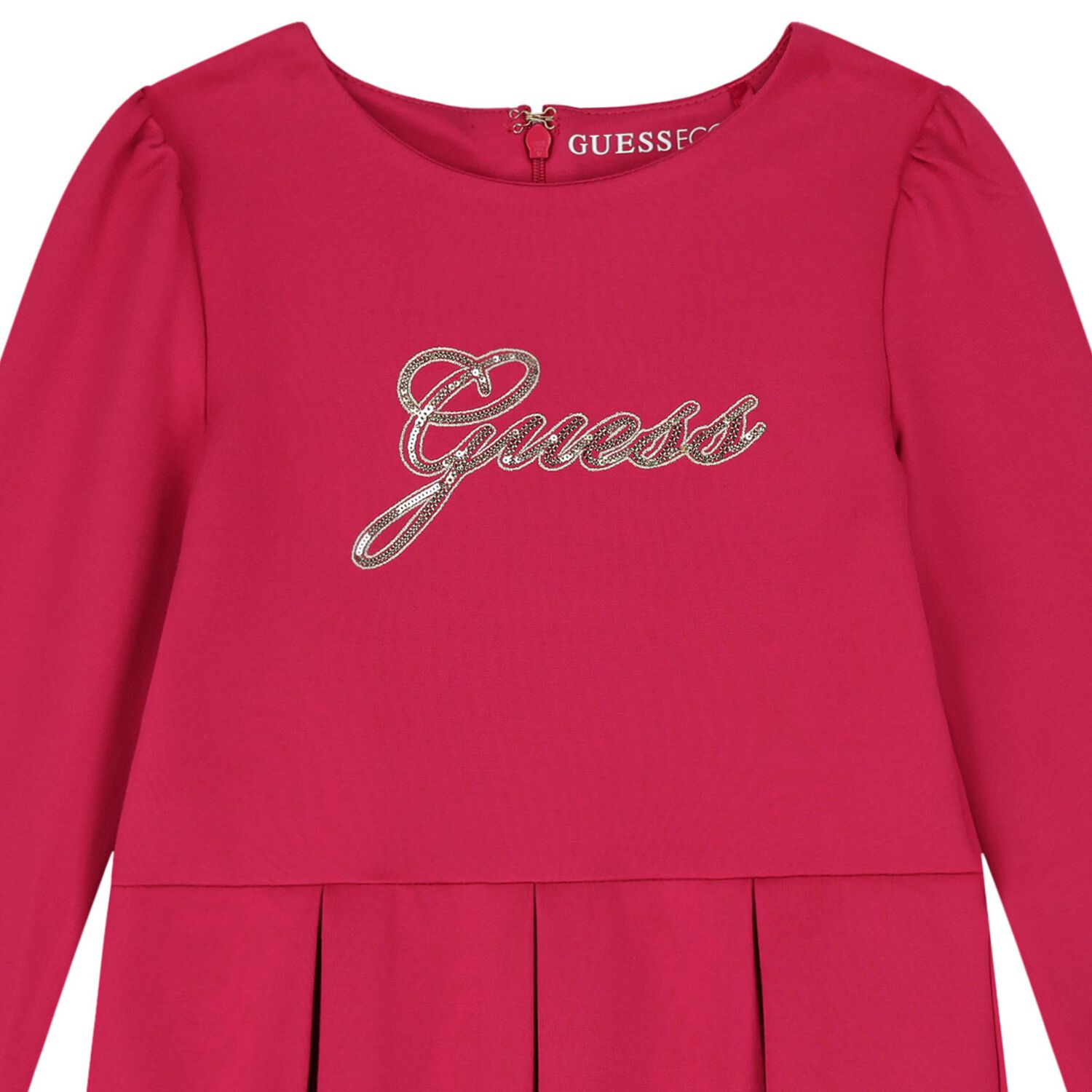 فستان بنات بالشعار باللون الوردي, 2, hi-res