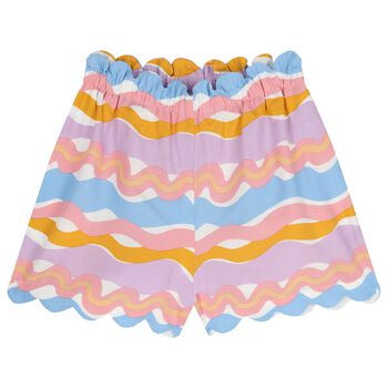 Girls Multi-Coloured Wavy Stripe Shorts