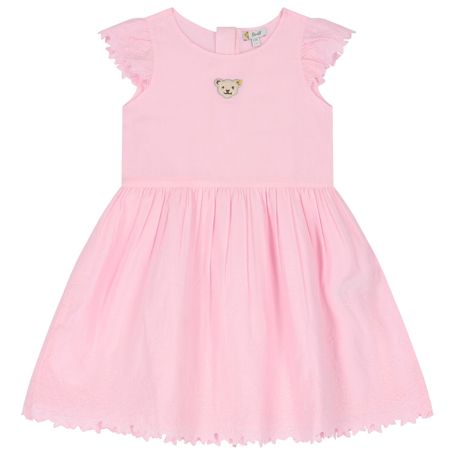 Younger Girls Pink Teddy Dress, 1, hi-res