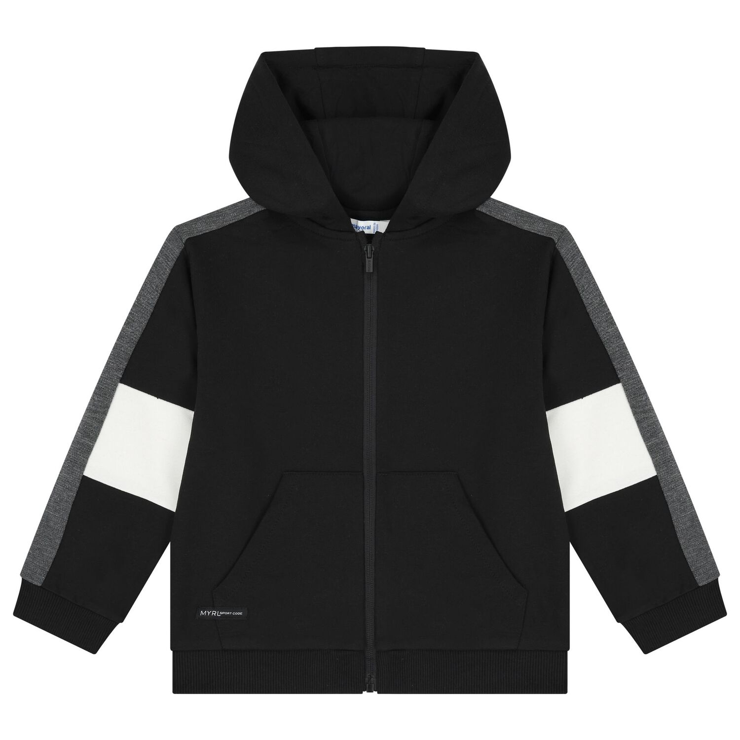 Boys Black & Grey Tracksuit (3 Piece), 2, hi-res