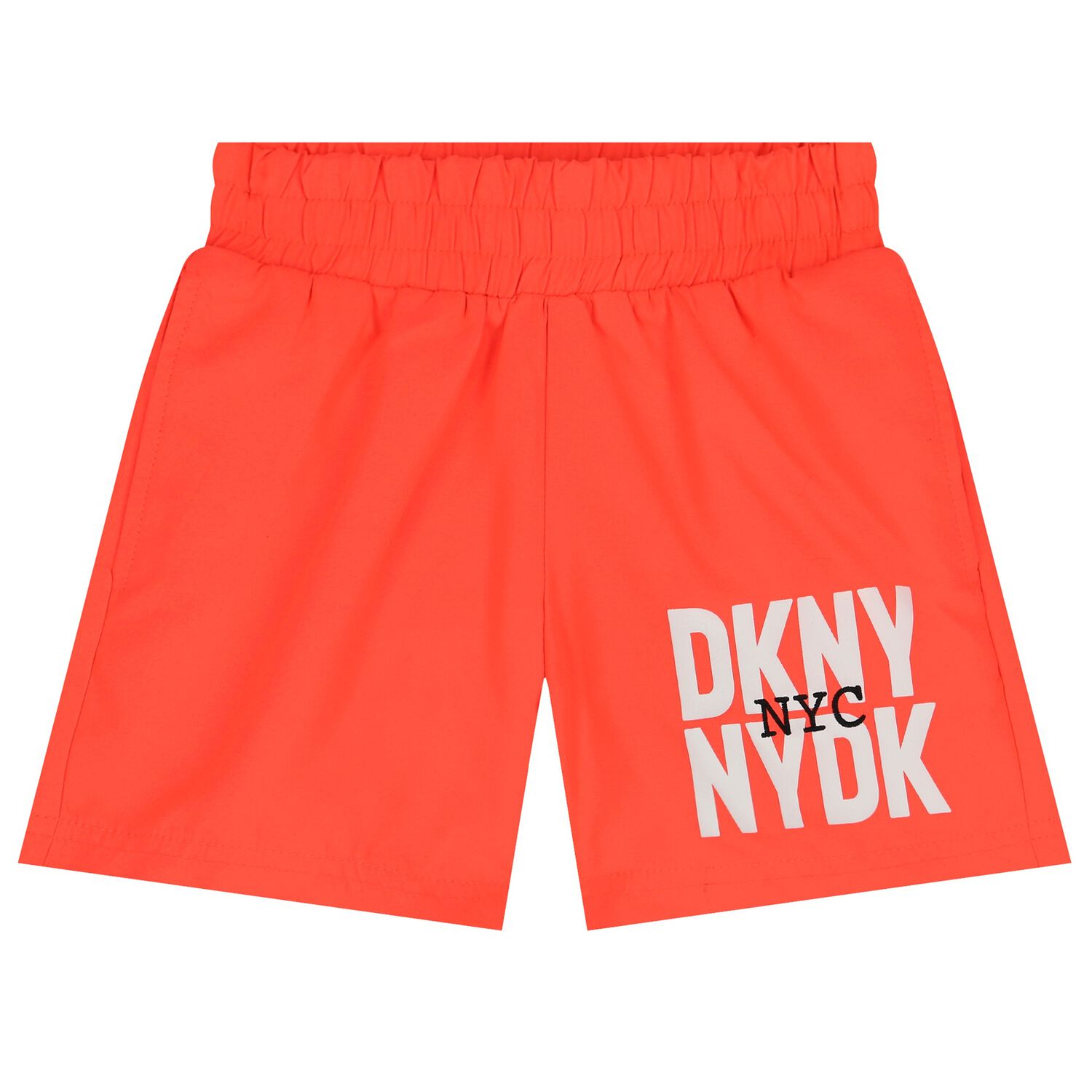 Boys Neon Orange Logo Swim Shorts, 1, hi-res image number null