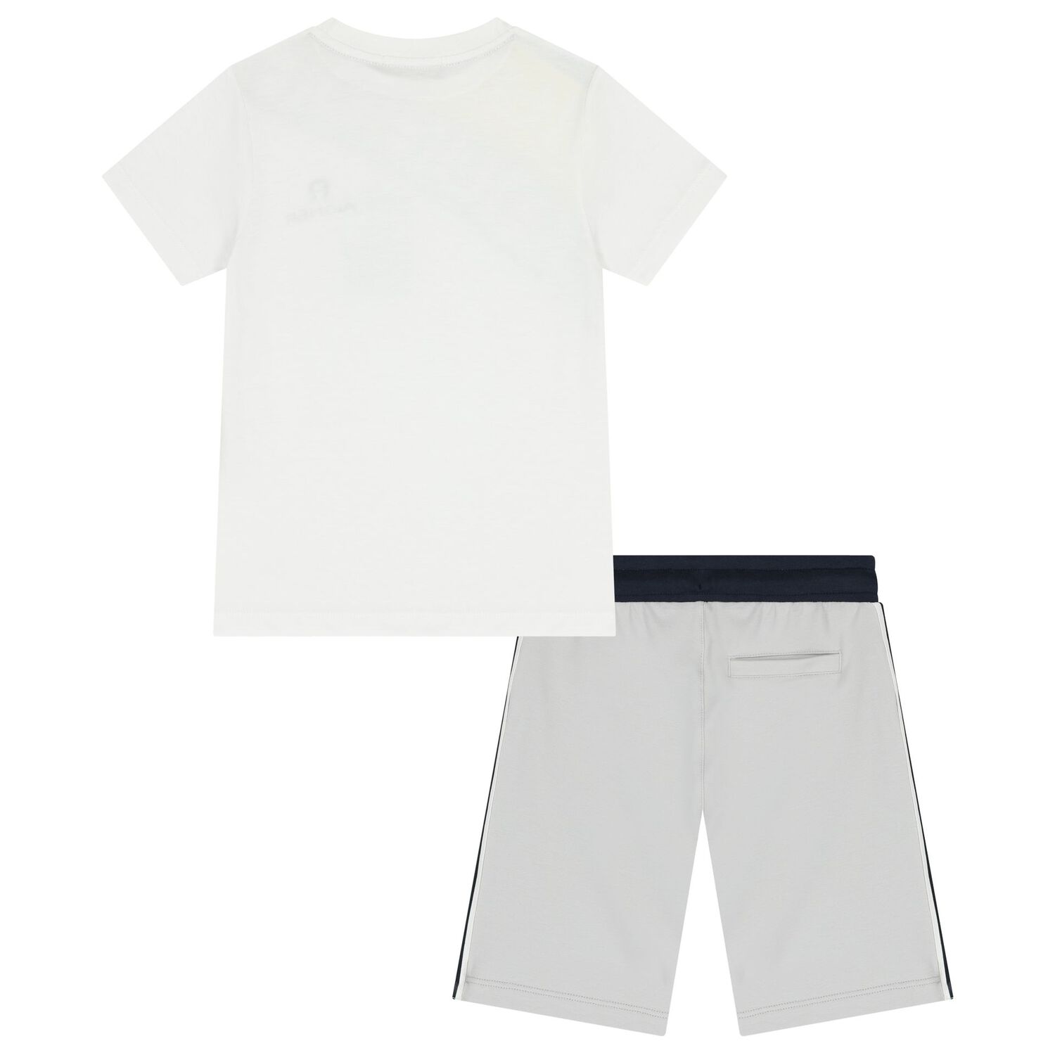 Boys White & Grey Logo Shorts Set, 1, hi-res image number null