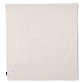 Ivory Karl & Choupette Knit Baby Blanket