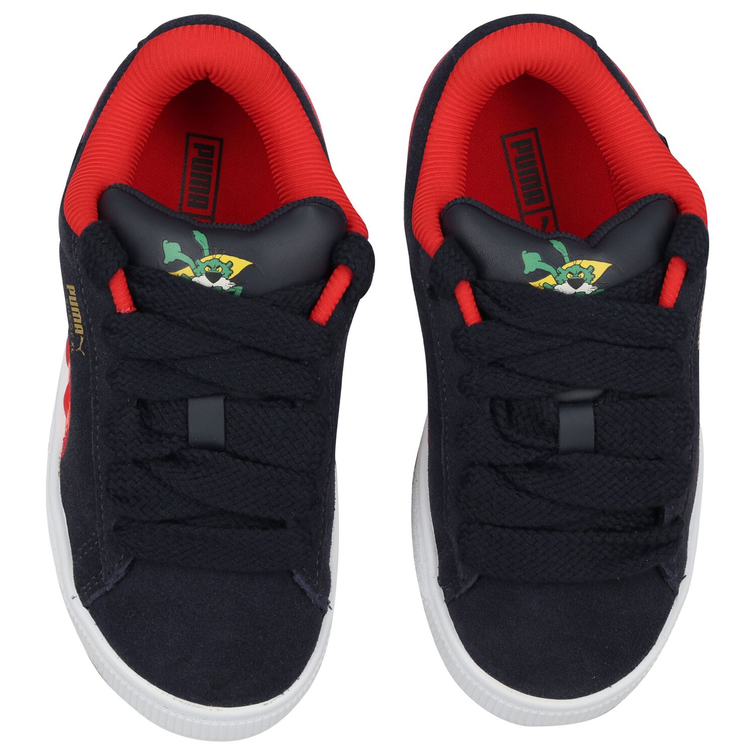 Boys Navy Blue Suede Super Puma Trainers, 1, hi-res