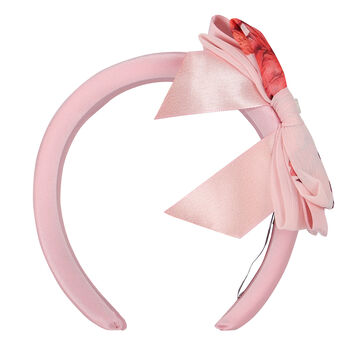 Girls Pink Floral Bow Hairband