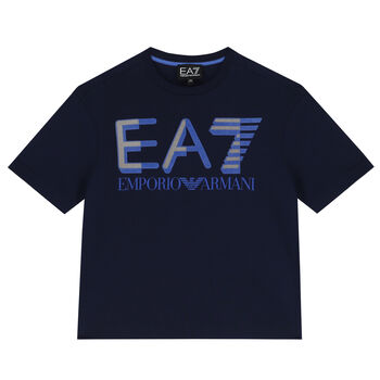 Boys Navy Blue Logo T-Shirt