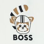 Younger Boys White Logo Long Sleeve Top, 1, hi-res