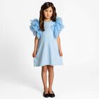 Girls Blue Tulle Dress, 2, hi-res