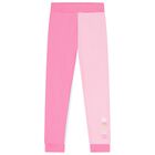 Girls Pink & White Logo Joggers, 1, hi-res