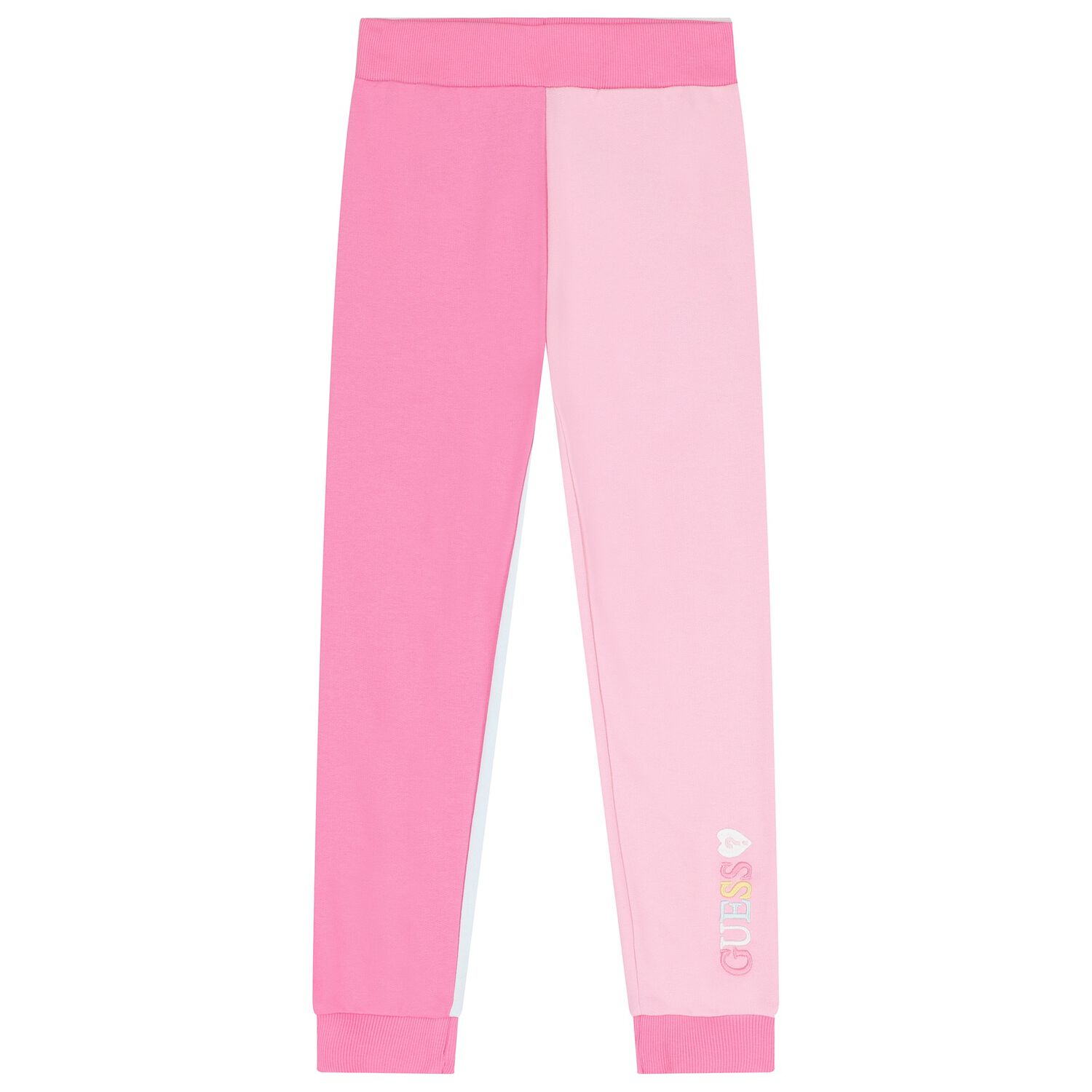 Girls Pink & White Logo Joggers, 1, hi-res image number null