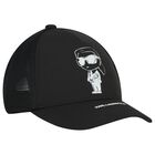 Boys Black Ikonik Karl Cap, 1, hi-res