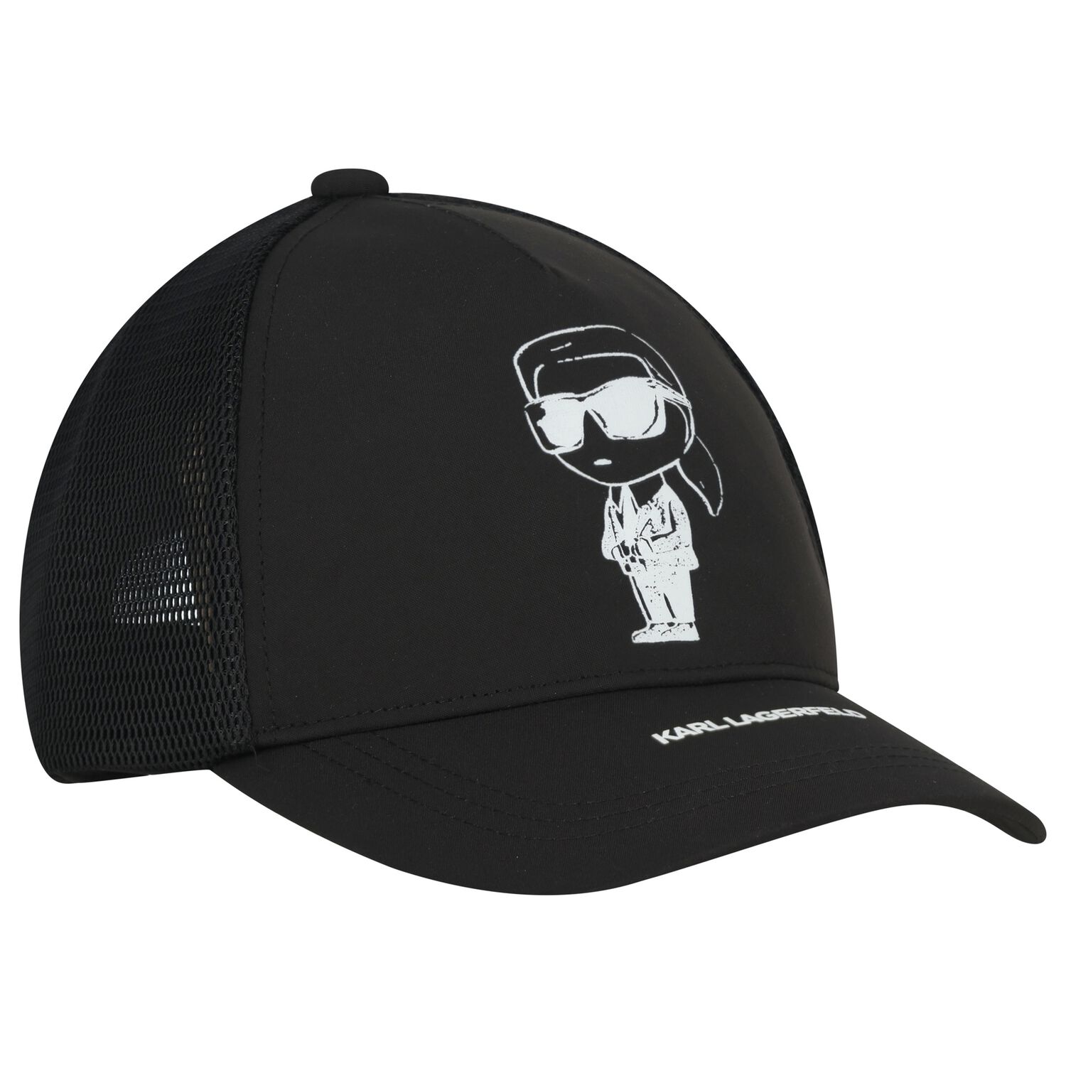 Boys Black Ikonik Karl Cap, 1, hi-res