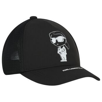 Boys Black Ikonik Karl Cap