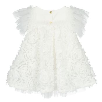 Baby Girls White Ruffled Tulle Dress