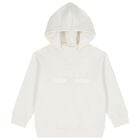 Boys Ivory Logo Hooded Top, 1, hi-res
