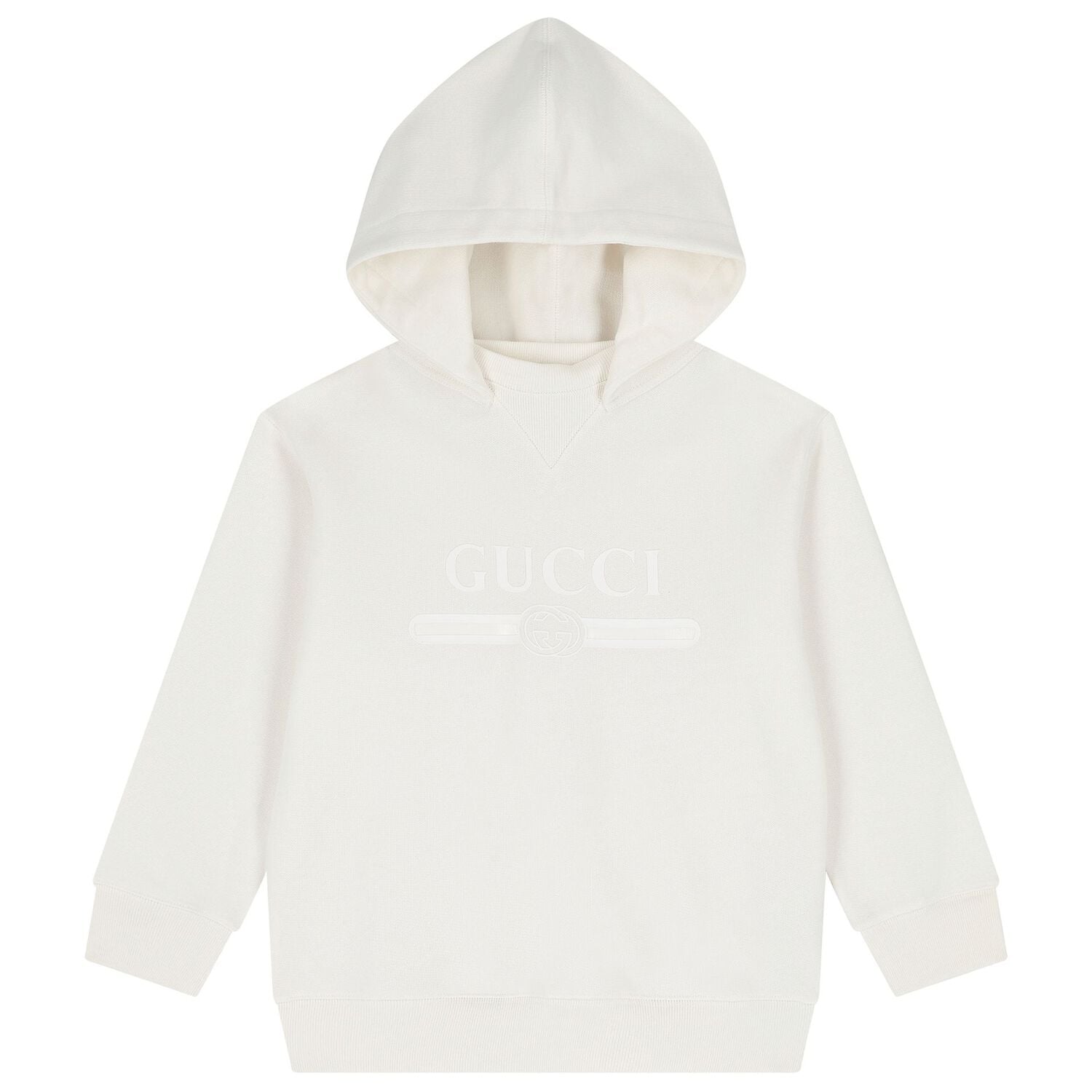 Boys Ivory Logo Hooded Top, 1, hi-res