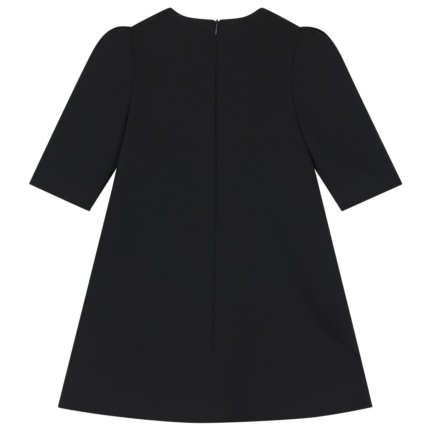 Girls Black Embellished Crepe Dress, 1, hi-res