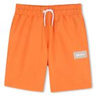 Boys Orange Logo Shorts, 1, hi-res