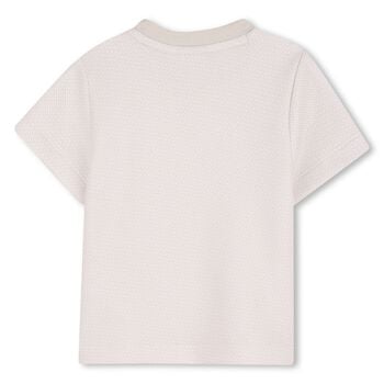 Younger Boys Beige Logo T-Shirt