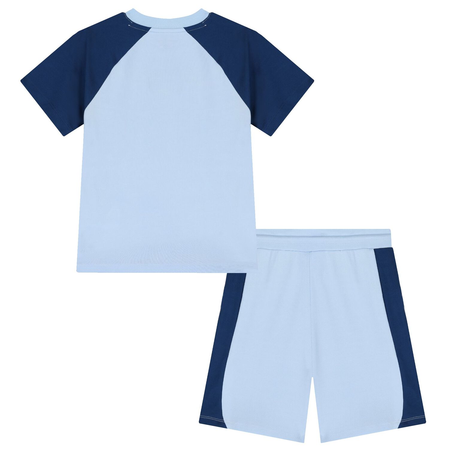 Boys Blue Logo Shorts Set, 1, hi-res