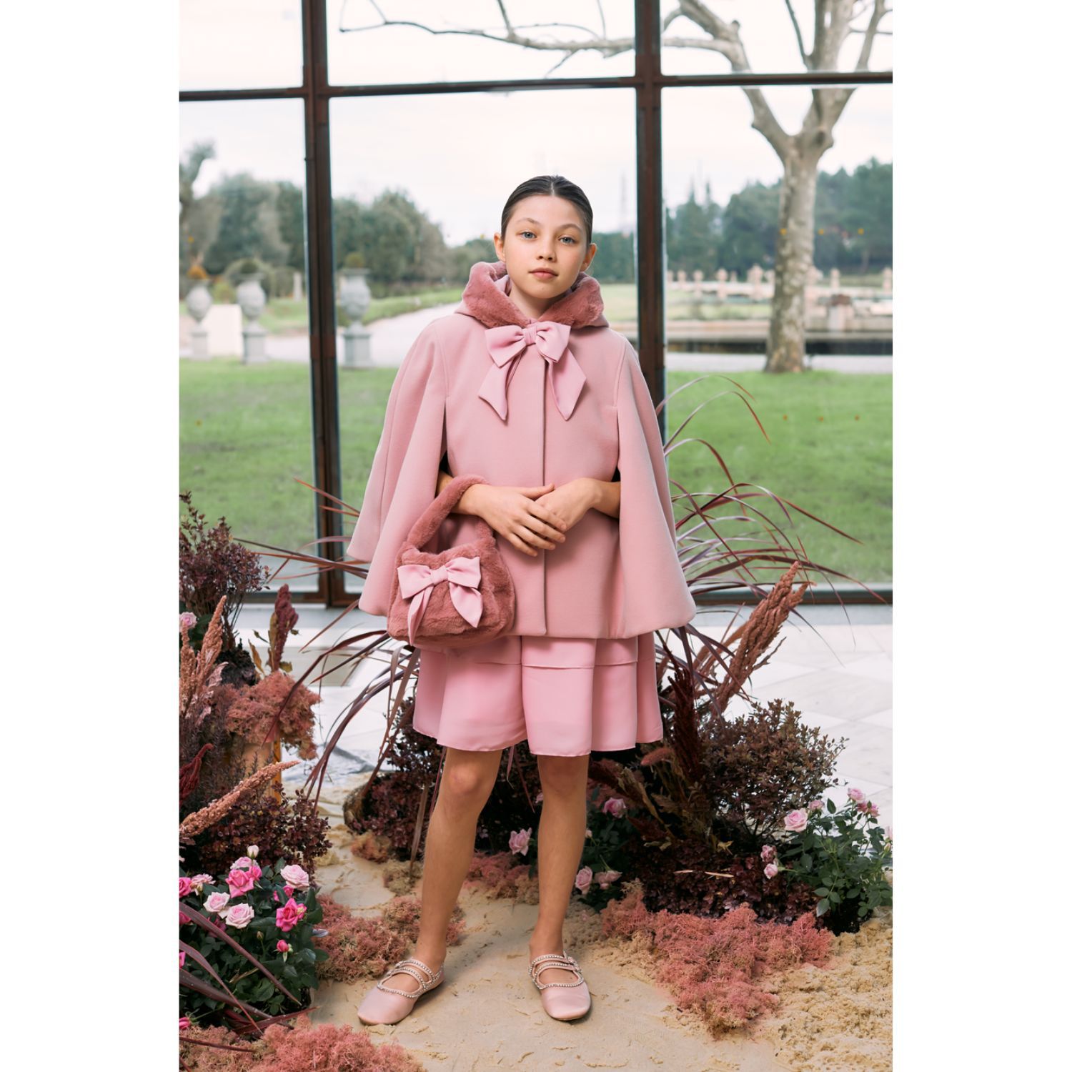 حقيبة يد للبنات بالفرو باللون الوردي, 1, hi-res