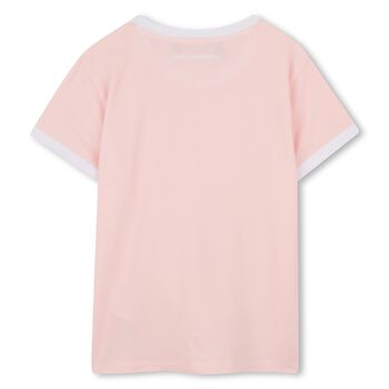 Girls Pink & White Logo T-Shirt
