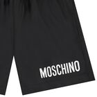 Boys Black Logo Swim Shorts, 1, hi-res