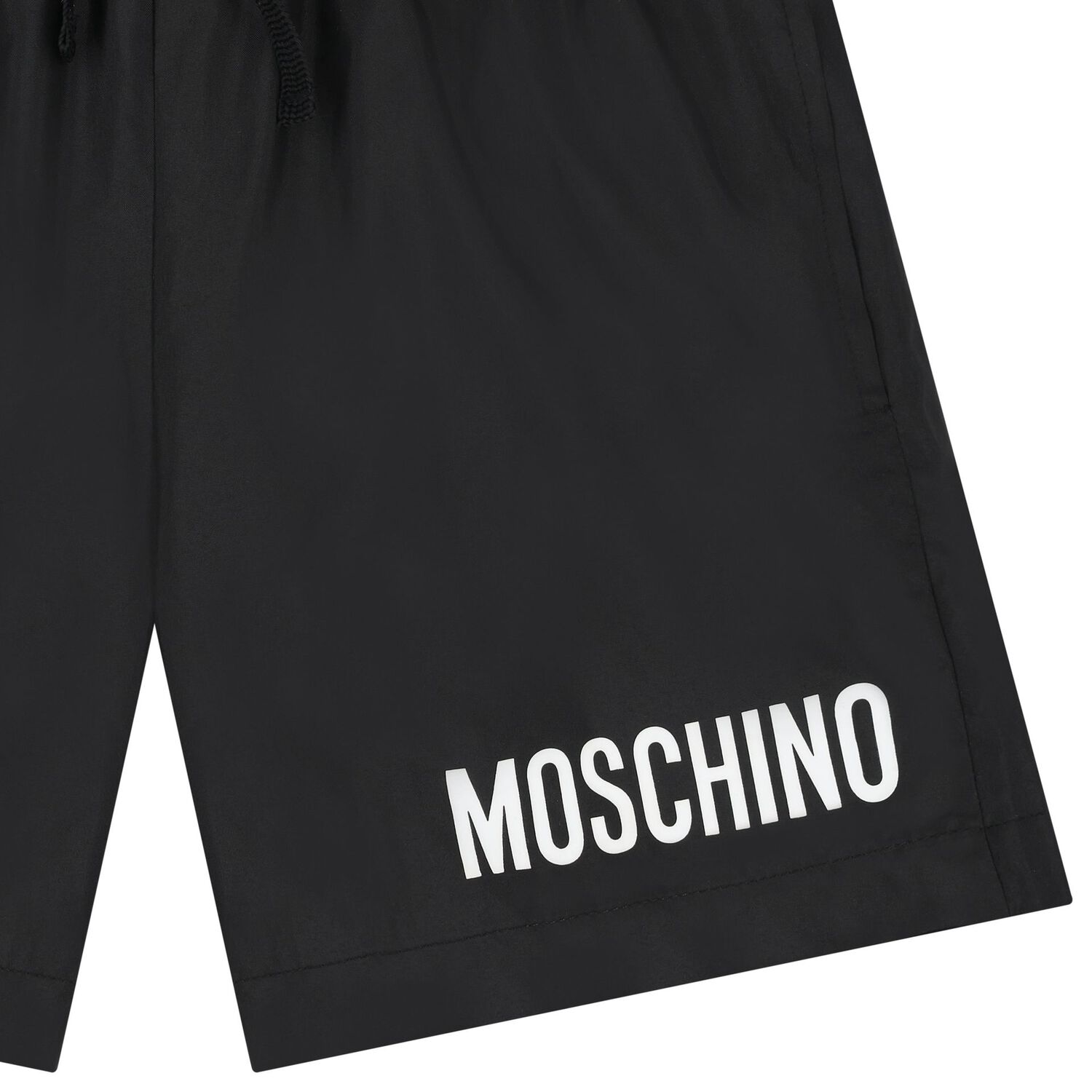 Boys Black Logo Swim Shorts, 1, hi-res