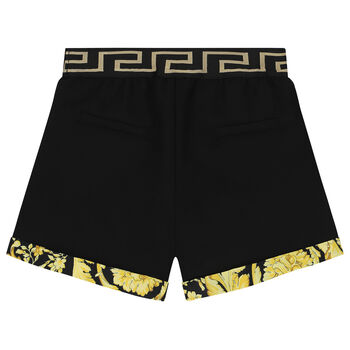 Younger Boys Black & Gold Barroco Shorts