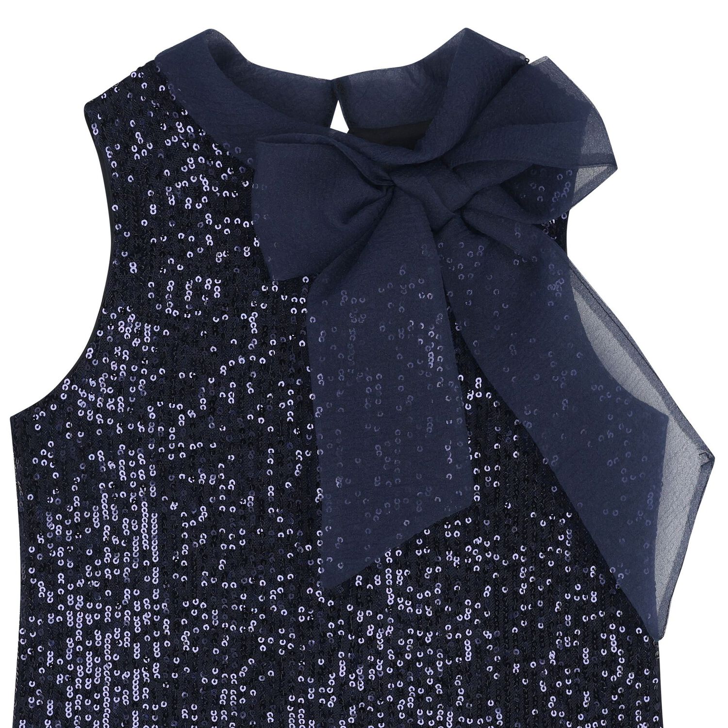 Girls Navy Blue Bow Sequin Skirt Set, 1, hi-res image number null