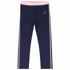 Girls Navy Blue Leggings, 1, hi-res