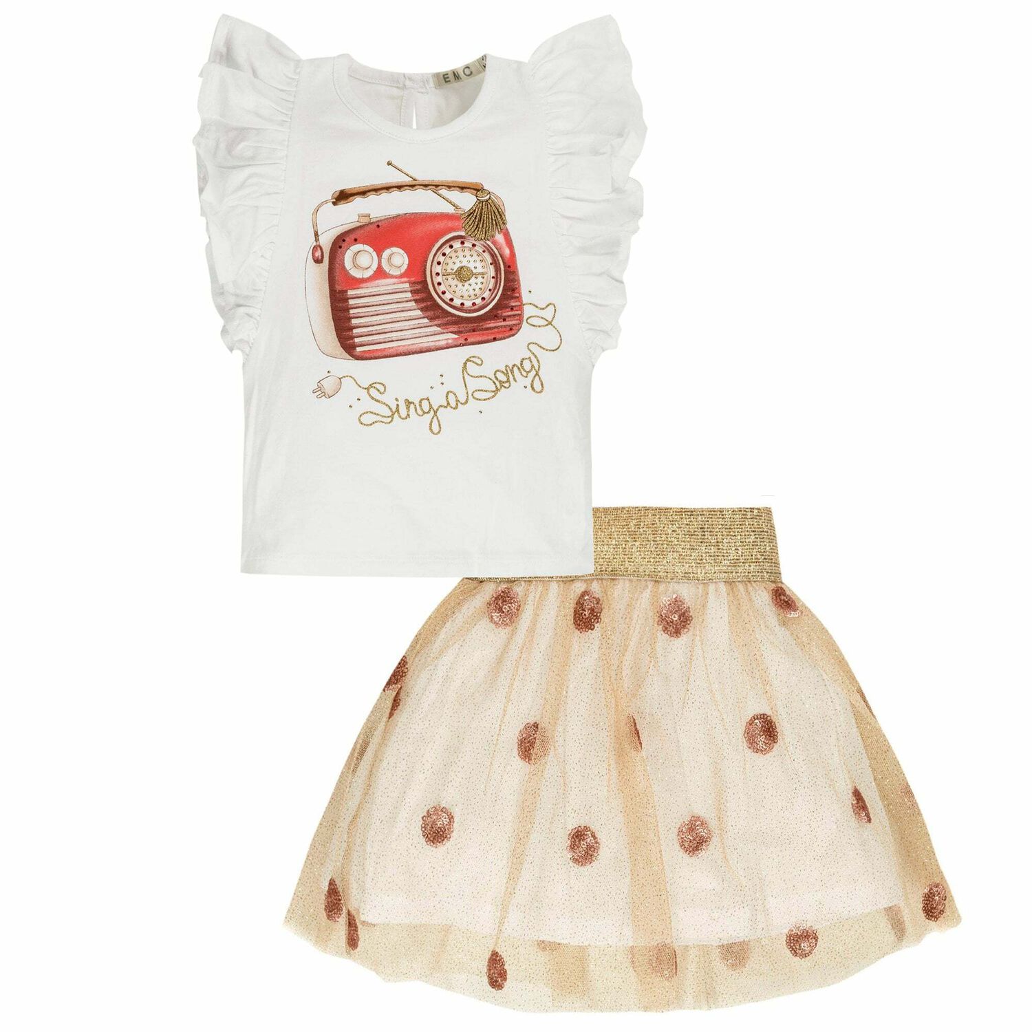 Girls White Radio Top, 1, hi-res image number null