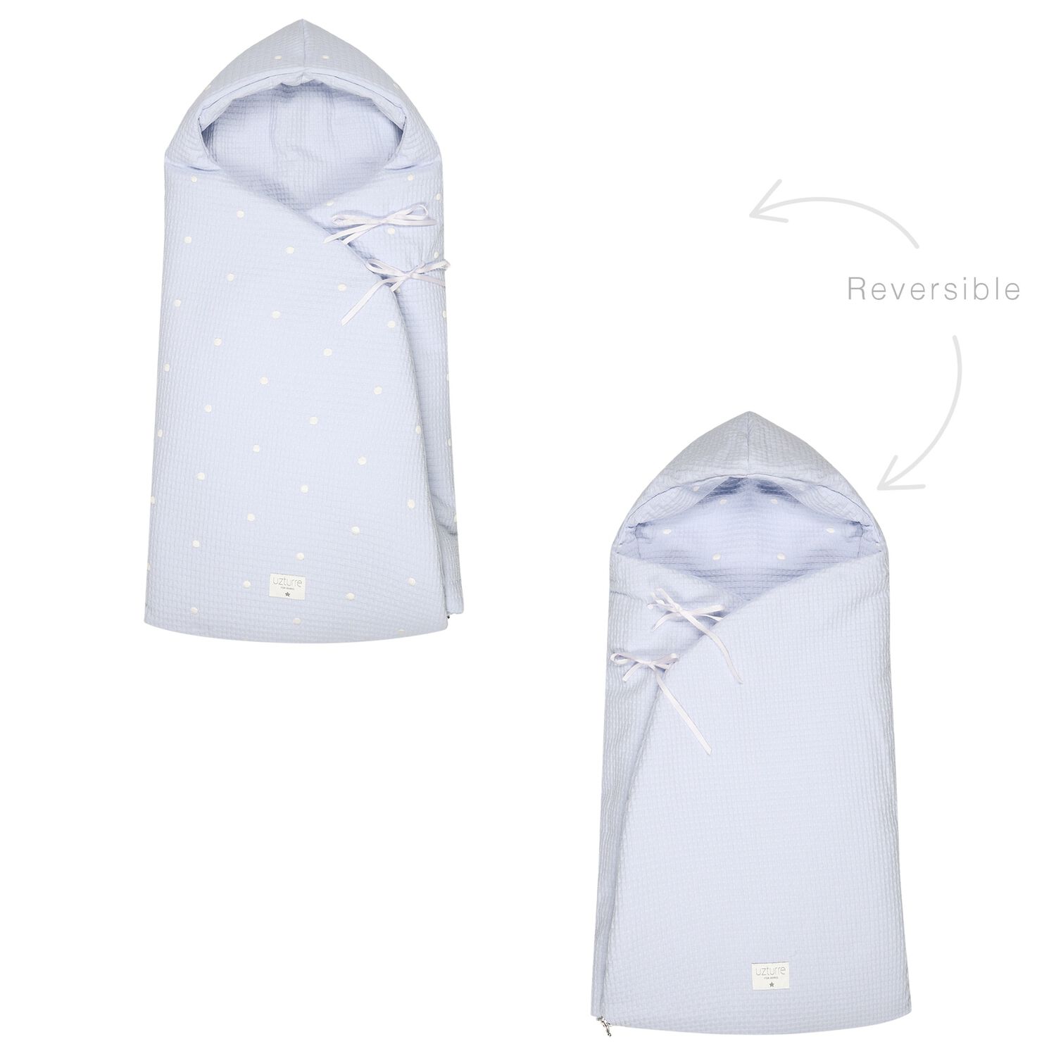 Baby Boys Blue Hooded Reversible Baby Nest, 1, hi-res