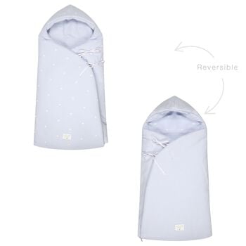 Baby Boys Blue Hooded Reversible Baby Nest