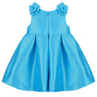 Younger Girls Blue Satin Dress, 1, hi-res