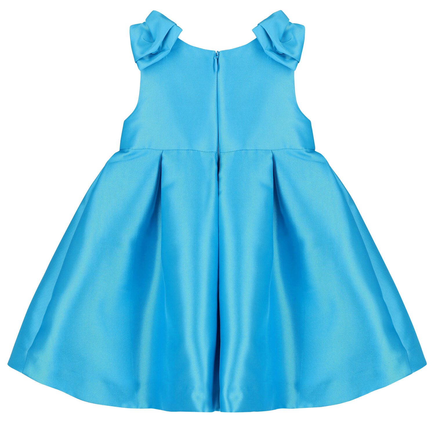 Younger Girls Blue Satin Dress, 1, hi-res image number null