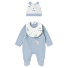 Baby Girls White & Blue Balloon Babygrow Gift Set, 2, hi-res